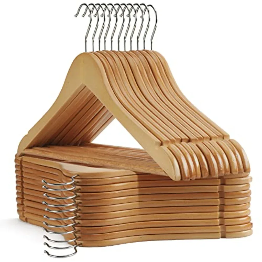 Wooden Hangers Pack, Clothes Hanger for Daily Used, Smooth Finish Wood Hangers with Precisely Cut Notches, Coat Hangers, Heavy
Wooden Hangers Pack, Clothes Hanger for Daily Used, Smooth Finish Wood Hangers with Precisely Cut Notches, Coat Hangers, Heavy