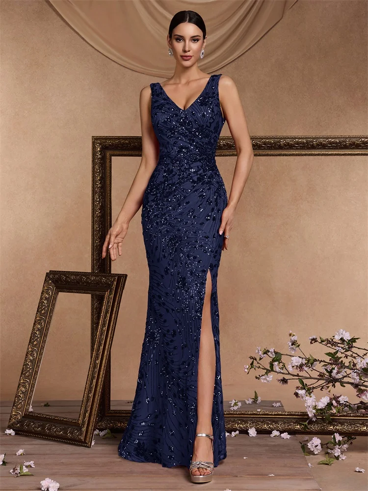 Lucyinlove Elegant Slit Evening Dress 2025 Women Long Mermaid Formal Sequrins Sexy V-neck Caicktail Wedding Party Prom Dresses
Lucyinlove Elegant Slit Evening Dress 2025 Women Long Mermaid Formal Sequrins Sexy V-neck Caicktail Wedding Party Prom Dresses