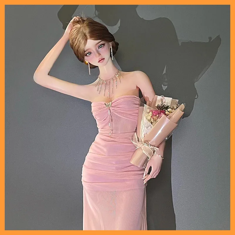 1/3 1/4 Scale BJD Dolls Clothes Pink Strapless Fishtail Dress Sexy Tube Top Perspective Long Skirt for AS60 Big Dolls Model Toys
1/3 1/4 Scale BJD Dolls Clothes Pink Strapless Fishtail Dress Sexy Tube Top Perspective Long Skirt for AS60 Big Dolls Model Toys