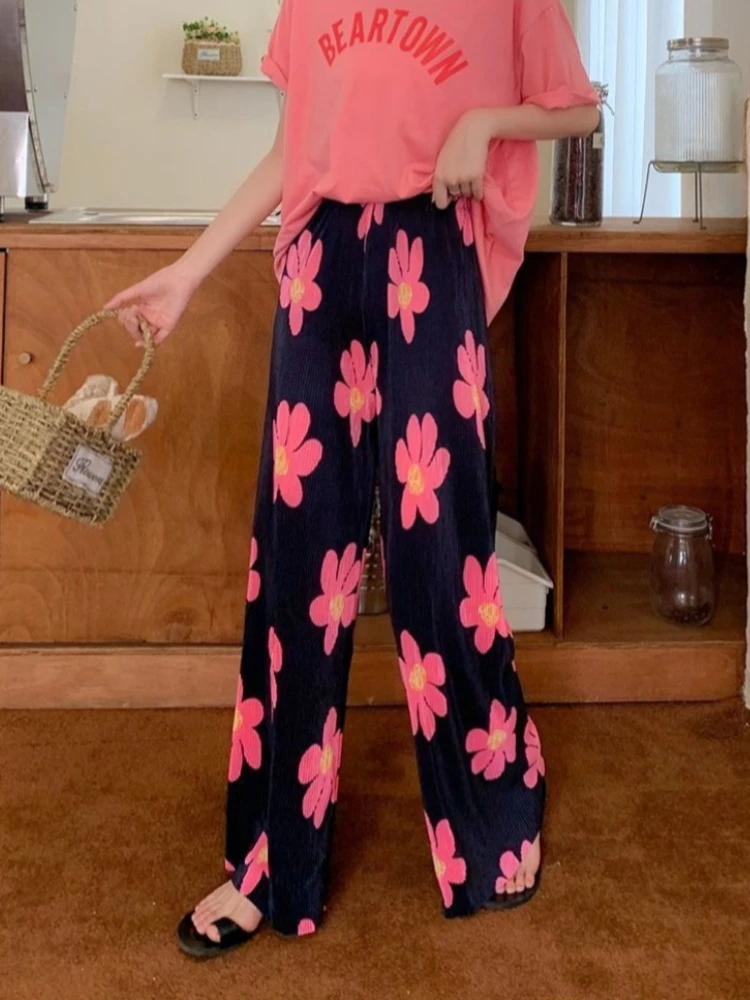 Women's Printed Wide Leg Pants Pleated High Waist Loose Trousers Casual Flowy Floor Length Pantalones Feminina New Arrival
Women's Printed Wide Leg Pants Pleated High Waist Loose Trousers Casual Flowy Floor Length Pantalones Feminina New Arrival