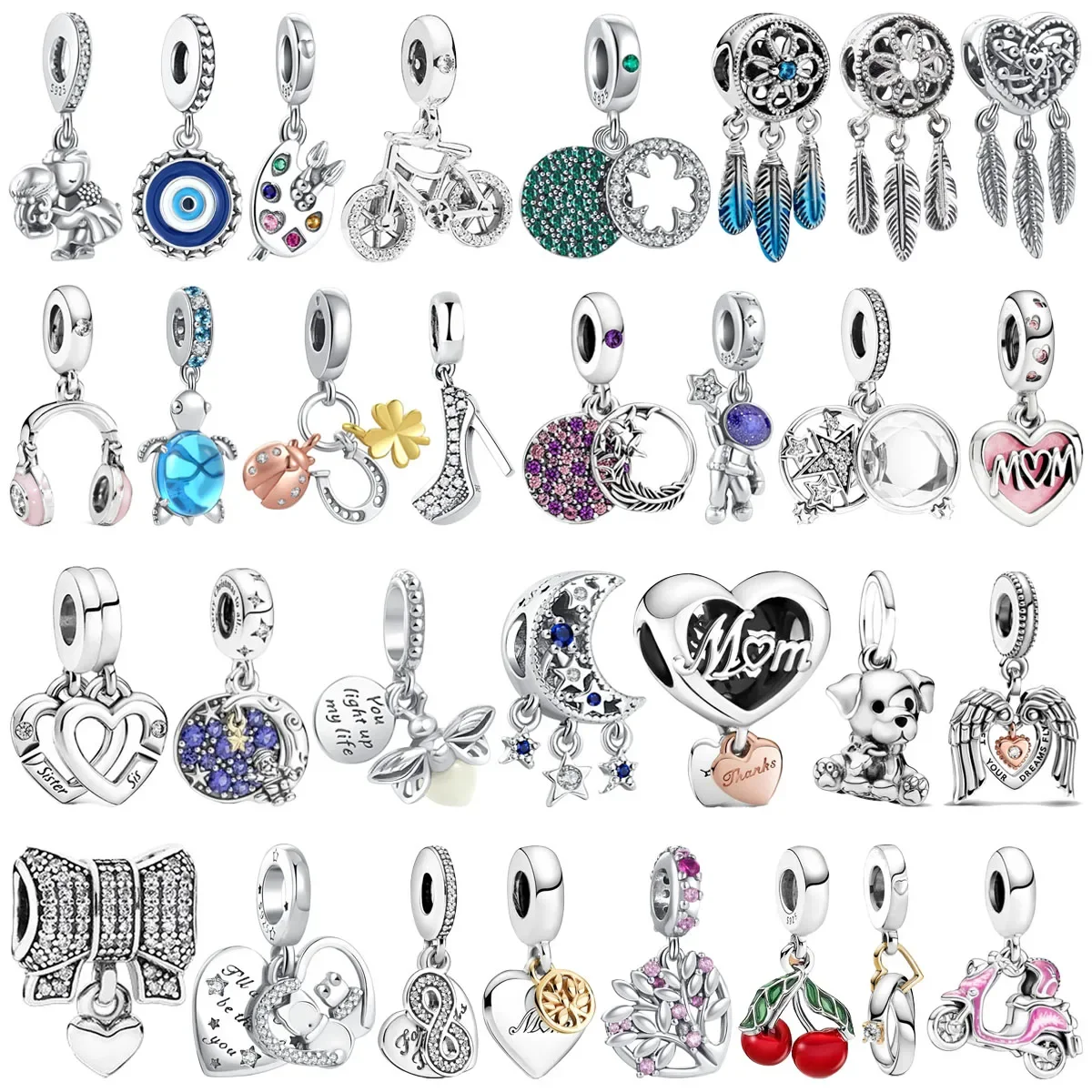 Original 925 Silver Plated Heart Star Mother Animal Dreamcatcher Beaded Pendant for Pandora DIY Bracelet Ladies Jewelry Gift
Original 925 Silver Plated Heart Star Mother Animal Dreamcatcher Beaded Pendant for Pandora DIY Bracelet Ladies Jewelry Gift