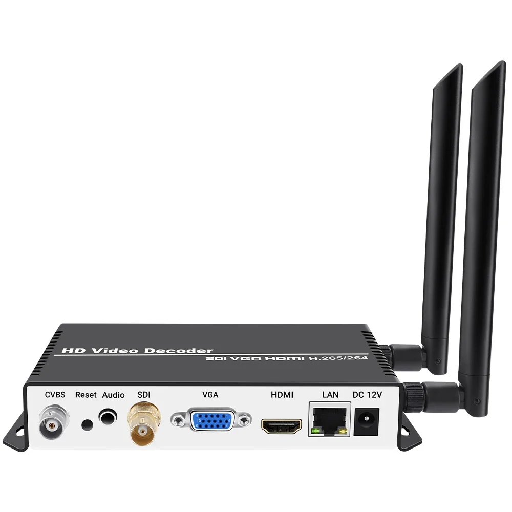 H.265 H.264 SDI HDMI VGA CVBS Video Streaming Decoder HD IP Camera Decoder For Decoding Support SRT
H.265 H.264 SDI HDMI VGA CVBS Video Streaming Decoder HD IP Camera Decoder For Decoding Support SRT