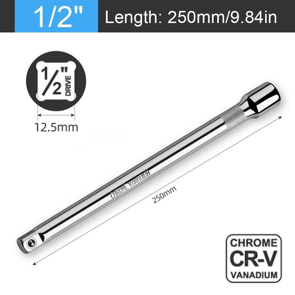 Chromium Vanadium Steel Impact Socket Ratchet Wrench 1/4" 3/8" 1/2" Universal Socket Extension Bar Hand Tool Portable
Chromium Vanadium Steel Impact Socket Ratchet Wrench 1/4" 3/8" 1/2" Universal Socket Extension Bar Hand Tool Portable