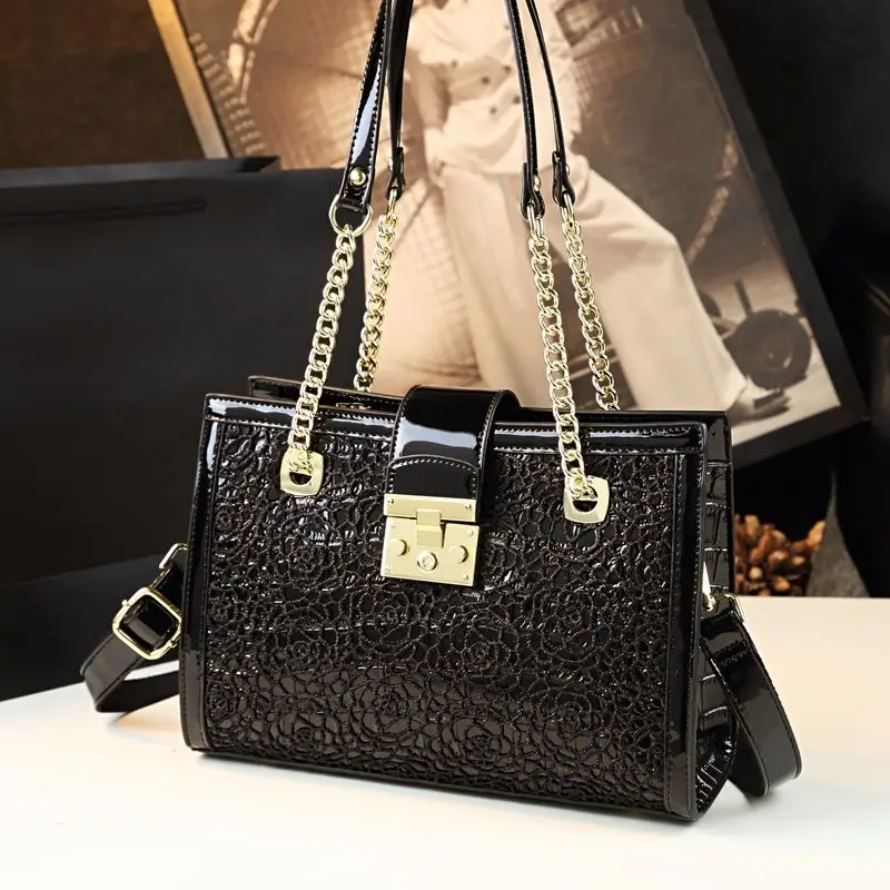 Designer Brand Lace Chain Handbag Leather Tote Large Capacity Underarm Shoulder Bags for Women Сумка Женская 
Designer Brand Lace Chain Handbag Leather Tote Large Capacity Underarm Shoulder Bags for Women Сумка Женская