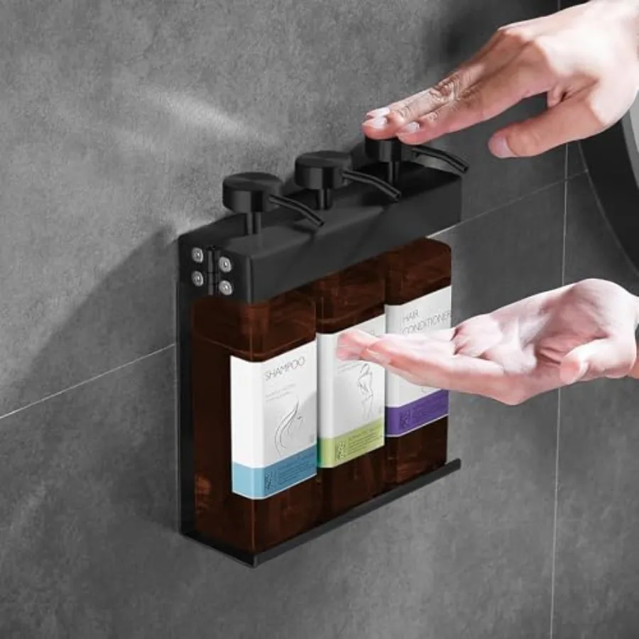 Stainless Steel Soap Dispenser, Wall-Mounted Shower Pump 3-Chamber Shower Soap Dispenser, Shampoo and Conditioner Dispenser Sui
Stainless Steel Soap Dispenser, Wall-Mounted Shower Pump 3-Chamber Shower Soap Dispenser, Shampoo and Conditioner Dispenser Sui