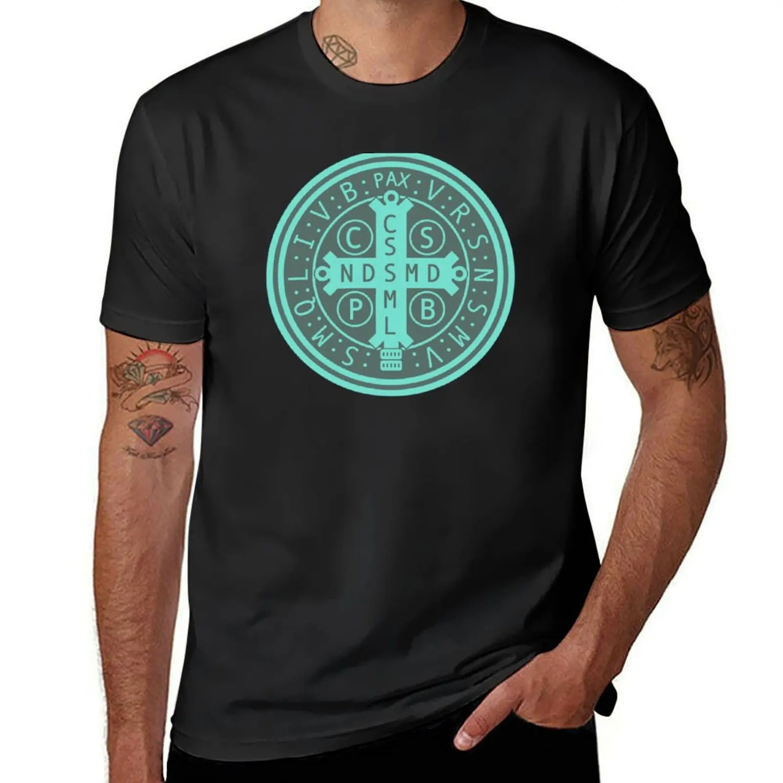 Saint Benedict Medal T-Shirt summer top kawaii clothes funnys plain Men's clothing
Saint Benedict Medal T-Shirt summer top kawaii clothes funnys plain Men's clothing