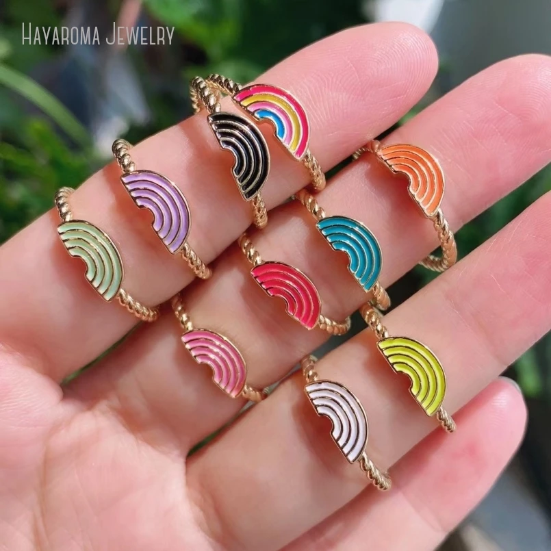 2Pcs Colors Copper Geometric Wholesale Rainbows Gold Color Metal Enamel Ring RM40032
2Pcs Colors Copper Geometric Wholesale Rainbows Gold Color Metal Enamel Ring RM40032