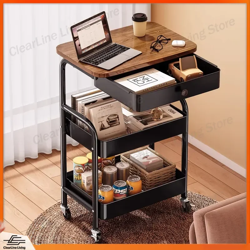 Mobile Trolley Rack Floor-to-Ceiling Snack Storage Rack Sofa Side Table Coffee Table with Drawer for Living Room Office Use
Mobile Trolley Rack Floor-to-Ceiling Snack Storage Rack Sofa Side Table Coffee Table with Drawer for Living Room Office Use