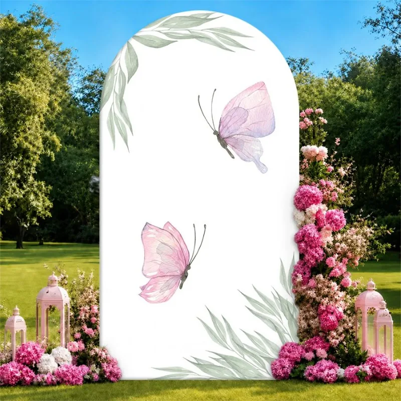 Single Side Arch Backdrop Cover Elegant White Arch Backdrop with Delicate Pink Butterflies and Green Leaf Motifs Perfect
Single Side Arch Backdrop Cover Elegant White Arch Backdrop with Delicate Pink Butterflies and Green Leaf Motifs Perfect