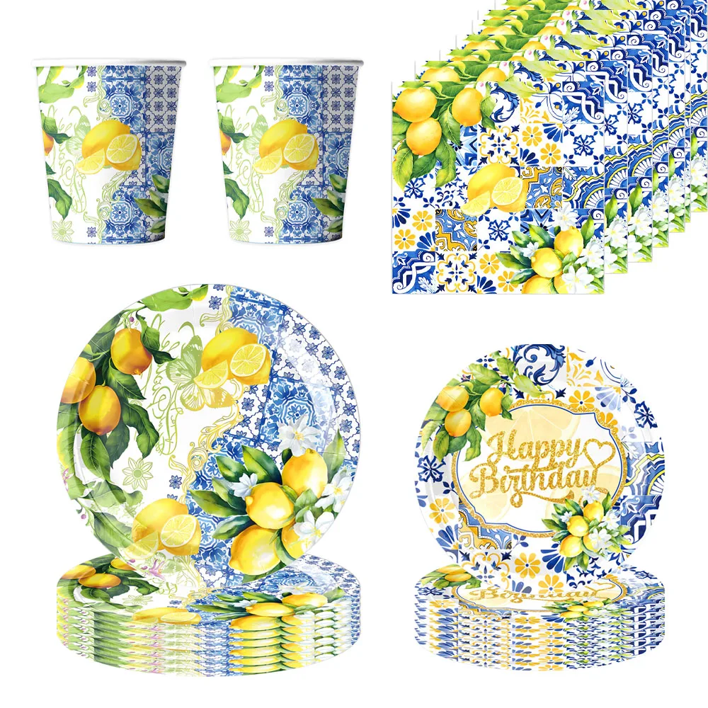 Mediterranean Blue Lemon Party Supplies Amalfi Coast Disposable Tableware Paper Plates Cups Napkins Summer Birthday Decor
Mediterranean Blue Lemon Party Supplies Amalfi Coast Disposable Tableware Paper Plates Cups Napkins Summer Birthday Decor