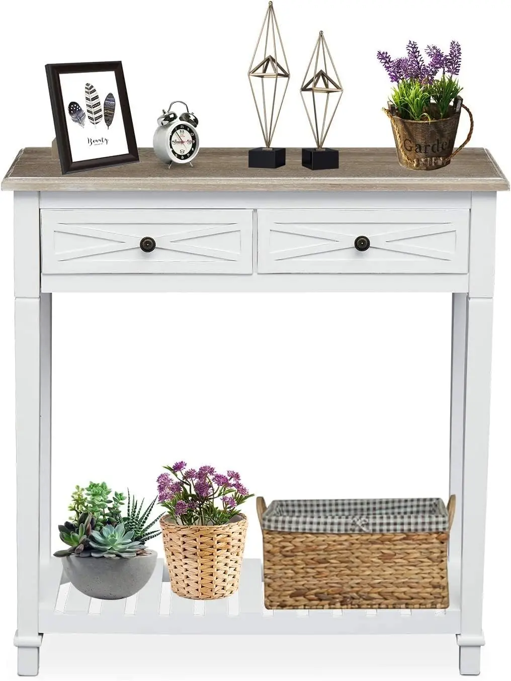 Console Table With 2 Drawers, Sofa End Table With Shelves For Entryway Living Room Hallway, White
Console Table With 2 Drawers, Sofa End Table With Shelves For Entryway Living Room Hallway, White