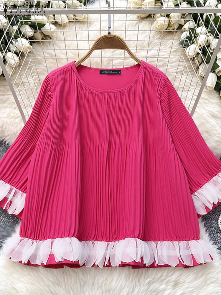 ZANZEA Women Patckwork Blouse 2025 Autumn Stylish Tops 3/4 Sleeve Casual Loose Korean Shirts Elegant Office Streetwear Blusas
ZANZEA Women Patckwork Blouse 2025 Autumn Stylish Tops 3/4 Sleeve Casual Loose Korean Shirts Elegant Office Streetwear Blusas