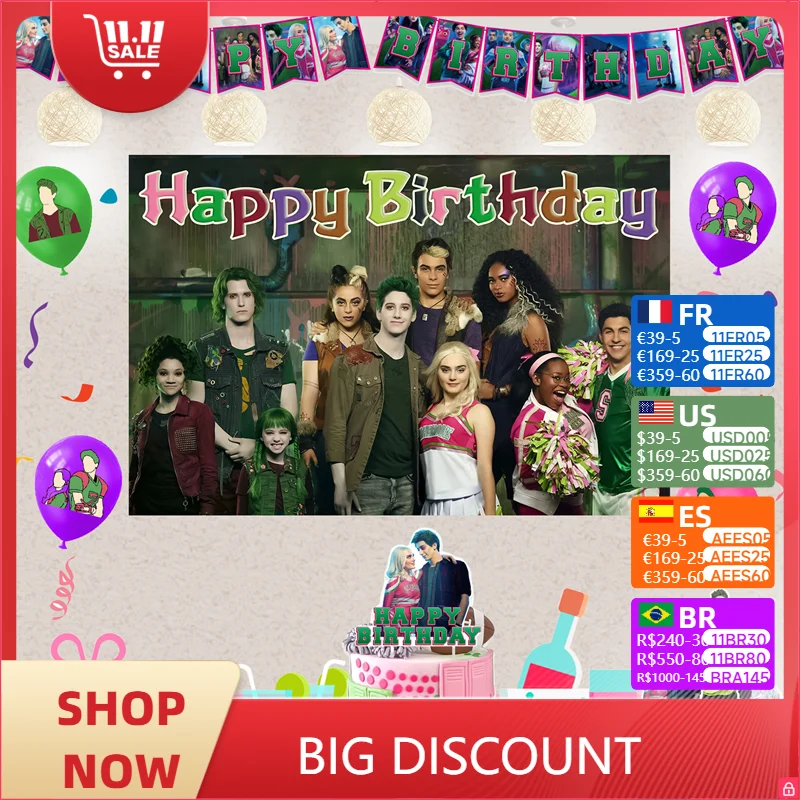 Z-O-M-B-I-E-S Zed Addison Bucky Birthday Party Decoration Supplie Cake Decoration Banner Numbers Balloon Backdrop Baby Shower
Z-O-M-B-I-E-S Zed Addison Bucky Birthday Party Decoration Supplie Cake Decoration Banner Numbers Balloon Backdrop Baby Shower