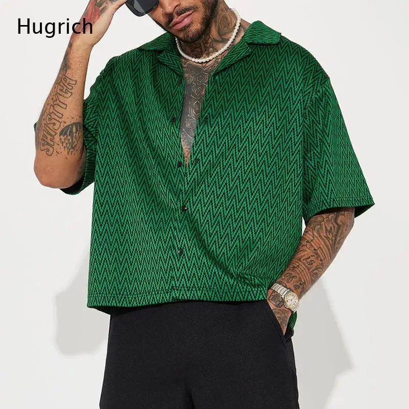 Men's Lightweight Loose Fit Printed Shirt - Herringbone Pattern Cuban Collar Short Sleeve Daily Wear Top
Men's Lightweight Loose Fit Printed Shirt - Herringbone Pattern Cuban Collar Short Sleeve Daily Wear Top