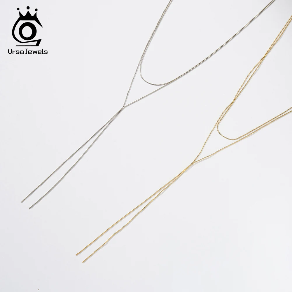 ORSA JEWEL Minimalist 925 Sterling Silver Layer Y Shaped Necklace Chain Round Snake Chain Collares Trendy for Women Party BQN15
ORSA JEWEL Minimalist 925 Sterling Silver Layer Y Shaped Necklace Chain Round Snake Chain Collares Trendy for Women Party BQN15
