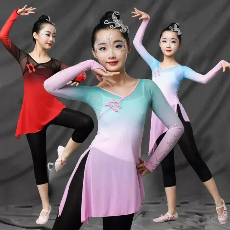 Children Classical Dance Practice Tops Girls Chinese Dance Performance Costume Hanfu Outfit Yangko Dance National Stage Blouse
Children Classical Dance Practice Tops Girls Chinese Dance Performance Costume Hanfu Outfit Yangko Dance National Stage Blouse