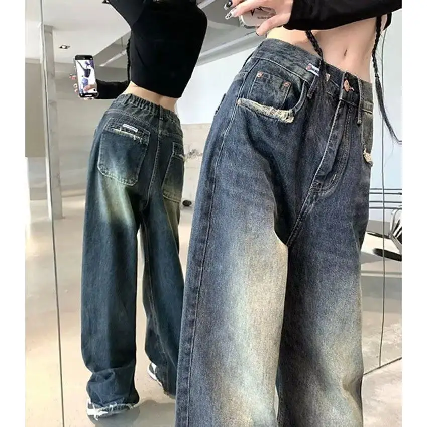 Американские ретро-джинсы с высокой талией и драпировкой для женщин, весна-осень, большие размеры, прямые брюки в пол, стройнящие фигуру
Американские ретро-джинсы с высокой талией и драпировкой для женщин, весна-осень, большие размеры, прямые брюки в пол, стройнящие фигуру