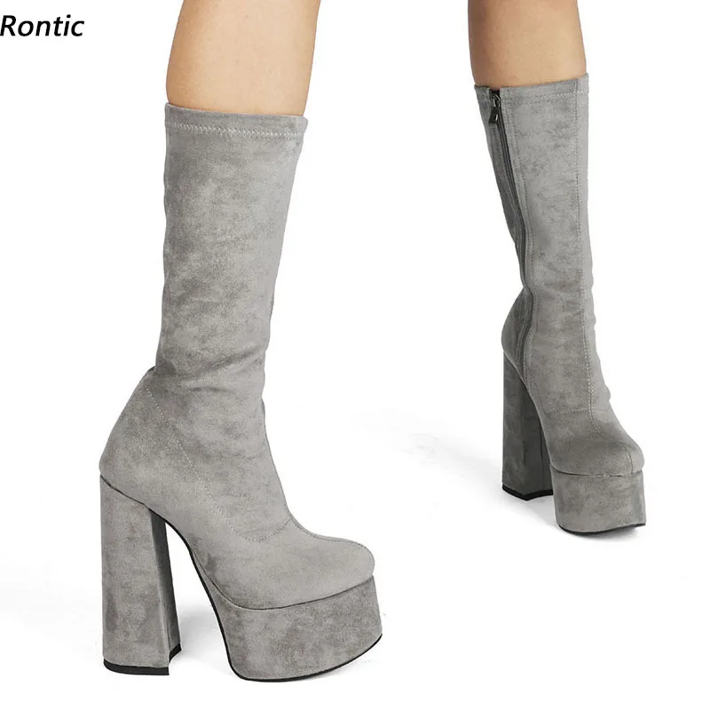 Rontic Handmade Women Spring Mid Calf Boots Zipper Chunky Heels Round Toe Gorgeous Lake Blue Fuchsia Party Shoes US Size 4-13
Rontic Handmade Women Spring Mid Calf Boots Zipper Chunky Heels Round Toe Gorgeous Lake Blue Fuchsia Party Shoes US Size 4-13