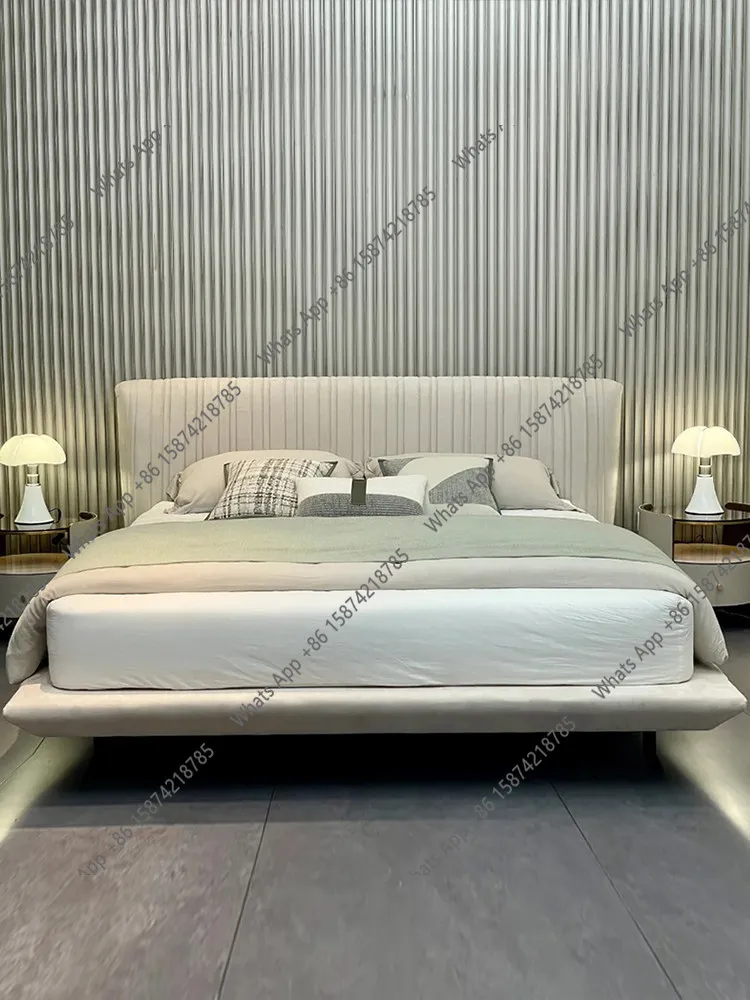 J Shell Bed, Italian Minimalist Designer, Suspended Structure, Frosted Fabric, 1.8 Meters, Double Master Bedroom, Cream Wind And
J Shell Bed, Italian Minimalist Designer, Suspended Structure, Frosted Fabric, 1.8 Meters, Double Master Bedroom, Cream Wind And