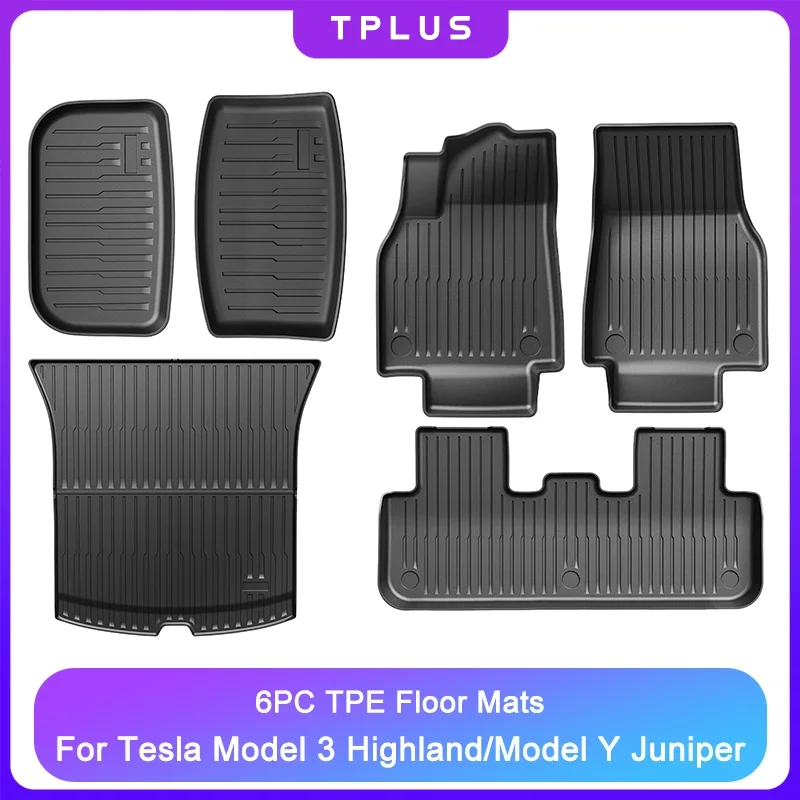 Новые коврики Tesla Model Y Juniper 2025 года, всепогодные нескользящие напольные вкладыши и коврики в багажник, модель 3, аксессуары Highland 
Новые коврики Tesla Model Y Juniper 2025 года, всепогодные нескользящие напольные вкладыши и коврики в багажник, модель 3, аксессуары Highland