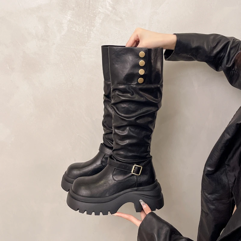 Fashionable Versatile Retro Belt Buckle Long Boots for Women in Winter 2025 New Thick Soled and Slimming Soft Soled Knight Boots
Fashionable Versatile Retro Belt Buckle Long Boots for Women in Winter 2025 New Thick Soled and Slimming Soft Soled Knight Boots