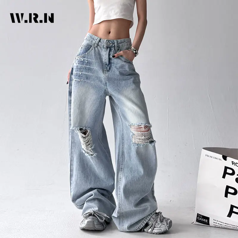 Y2K Damage Emo Wide Leg Trashy Pants 2025 Summer Sexy Ripped Harajuku Loose Fit Jeans Women's Light Blue Kpop Denim Trouser
Y2K Damage Emo Wide Leg Trashy Pants 2025 Summer Sexy Ripped Harajuku Loose Fit Jeans Women's Light Blue Kpop Denim Trouser