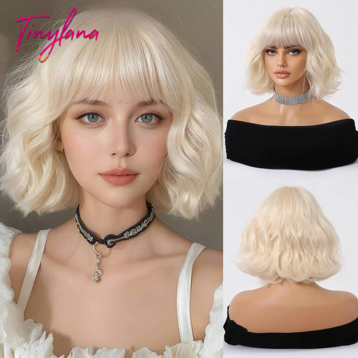 Короткий светлый платиновый кудрявый волнистый синтетический парик с челкой, натуральный парик для косплея в стиле Лолита для женщин, для повседневной носки и вечеринок, термостойкий
Короткий светлый платиновый кудрявый волнистый синтетический парик с челкой, натуральный парик для косплея в стиле Лолита для женщин, для повседневной носки и вечеринок, термостойкий