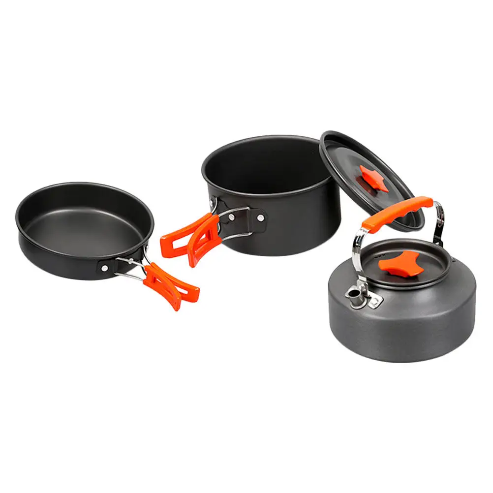 1 Set Portable Outdoor Camping Cookware Pots Pans for 2-3 People Hiking Picnic Bbq Aluminum Alloy Cooking Supplies
1 Set Portable Outdoor Camping Cookware Pots Pans for 2-3 People Hiking Picnic Bbq Aluminum Alloy Cooking Supplies