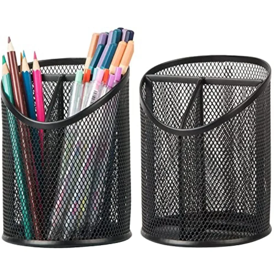 2 Pack Pen Holder Mesh Round Pencil Holder Desktop Organizer 3 Compartments
2 Pack Pen Holder Mesh Round Pencil Holder Desktop Organizer 3 Compartments