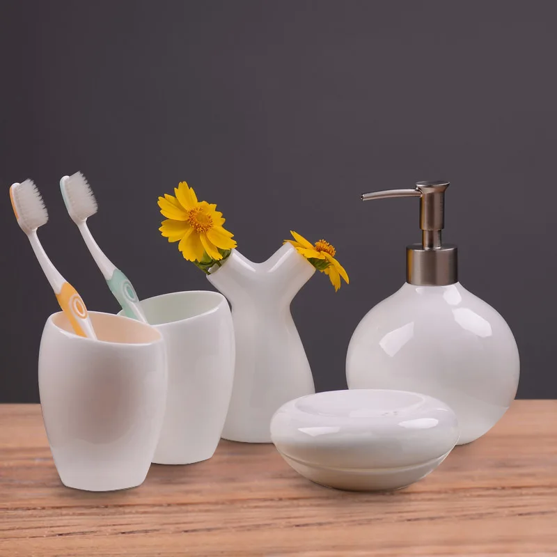5pcs Set, Real Bone China Bathroom Set, Toothbrush Holder & Soap Dispenser & Soap Dish, Kit Bathroom, Bathroom Accessories Gift
5pcs Set, Real Bone China Bathroom Set, Toothbrush Holder & Soap Dispenser & Soap Dish, Kit Bathroom, Bathroom Accessories Gift