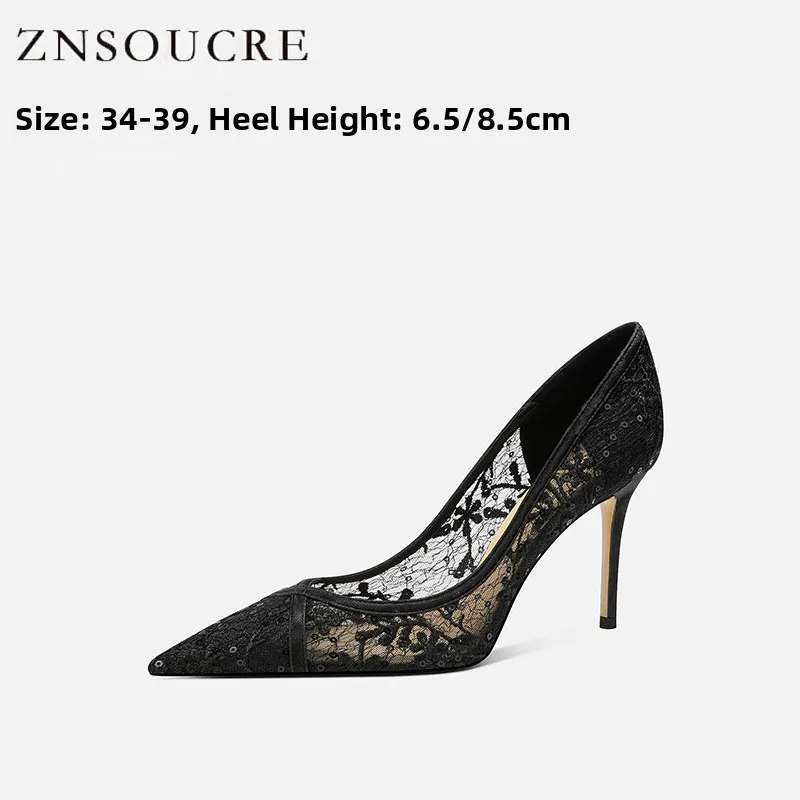Black Leather High Heels Women's New Style Lace Breathable Hollow out Single Shoes Fairy Pointed Toe Nude Thin Heel Shoes
Black Leather High Heels Women's New Style Lace Breathable Hollow out Single Shoes Fairy Pointed Toe Nude Thin Heel Shoes