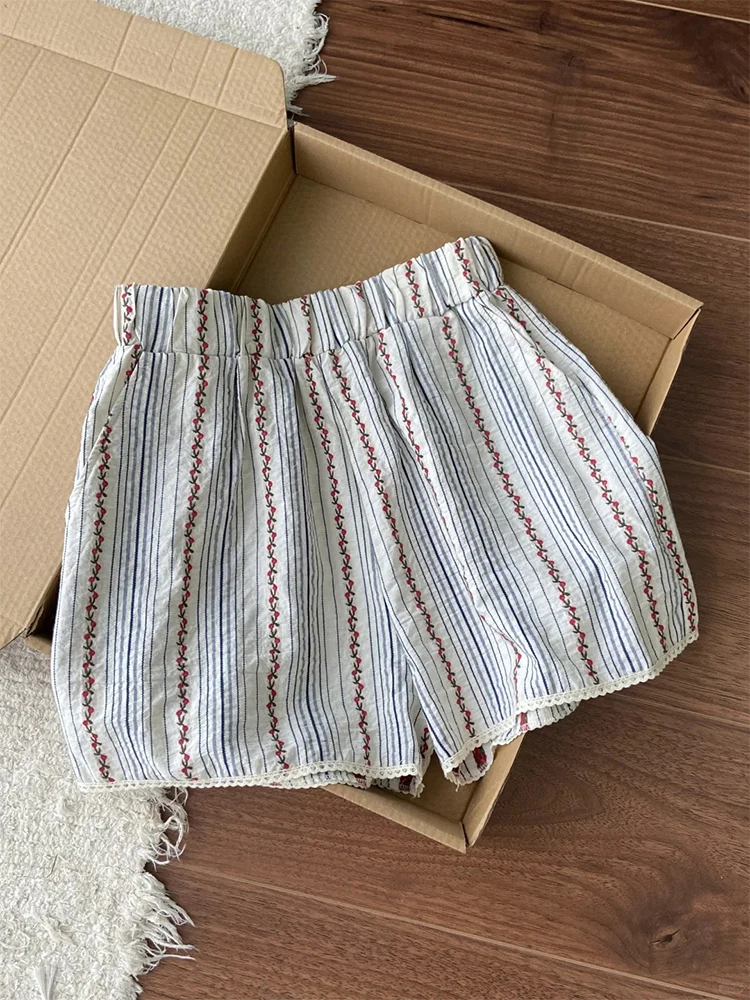 Retro n Stripe Floral Print Loose High Waist Women's Summer Casual Wide Leg ort Pants Spwear Comfortable Home Clo...
Retro n Stripe Floral Print Loose High Waist Women's Summer Casual Wide Leg ort Pants Spwear Comfortable Home Clo...