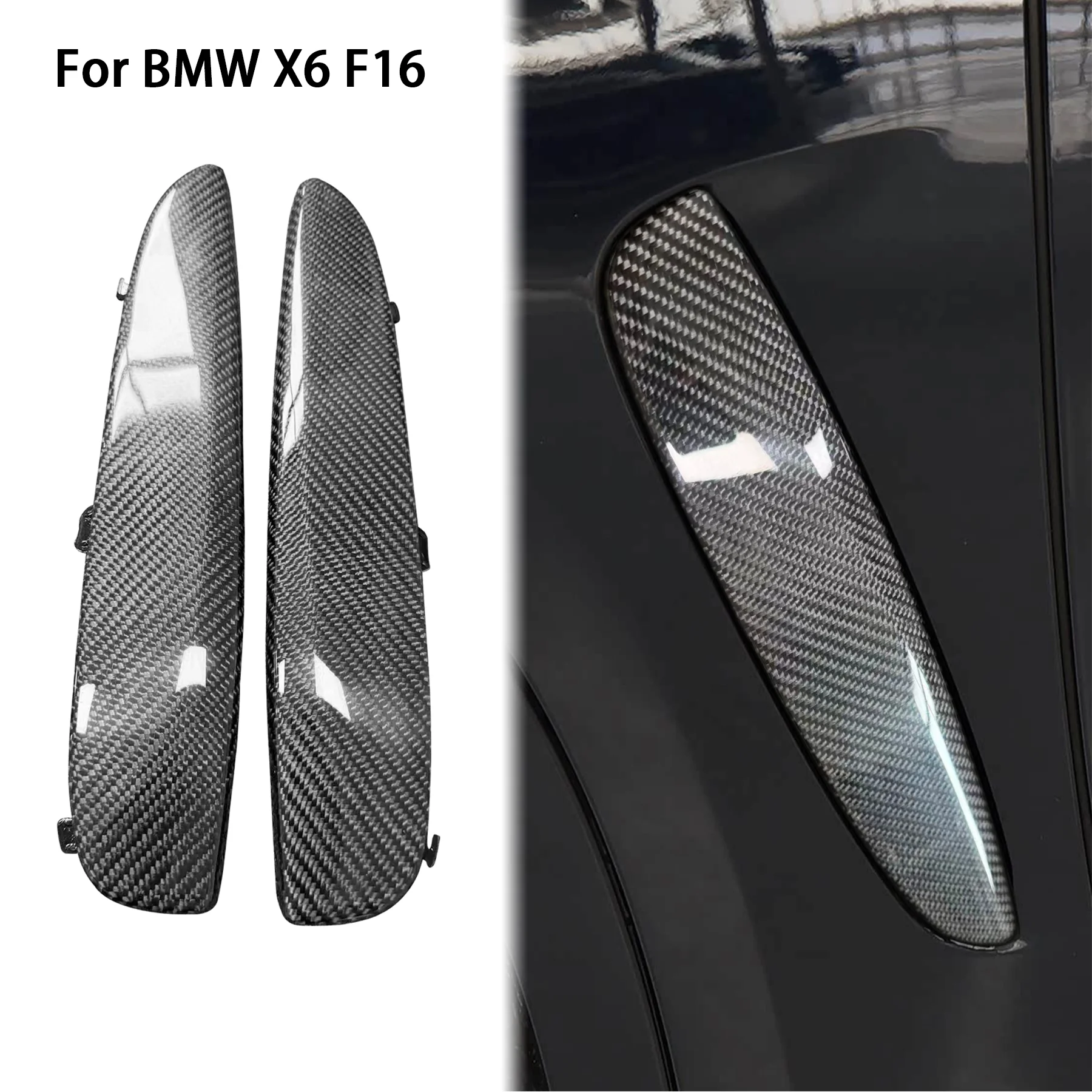 FOR BMW X6 F16 2013-2019 Real Carbon Fiber Car Fender Air Vent Cover Trim Sticker Side Air Fender Vent Decorative Accessories
FOR BMW X6 F16 2013-2019 Real Carbon Fiber Car Fender Air Vent Cover Trim Sticker Side Air Fender Vent Decorative Accessories