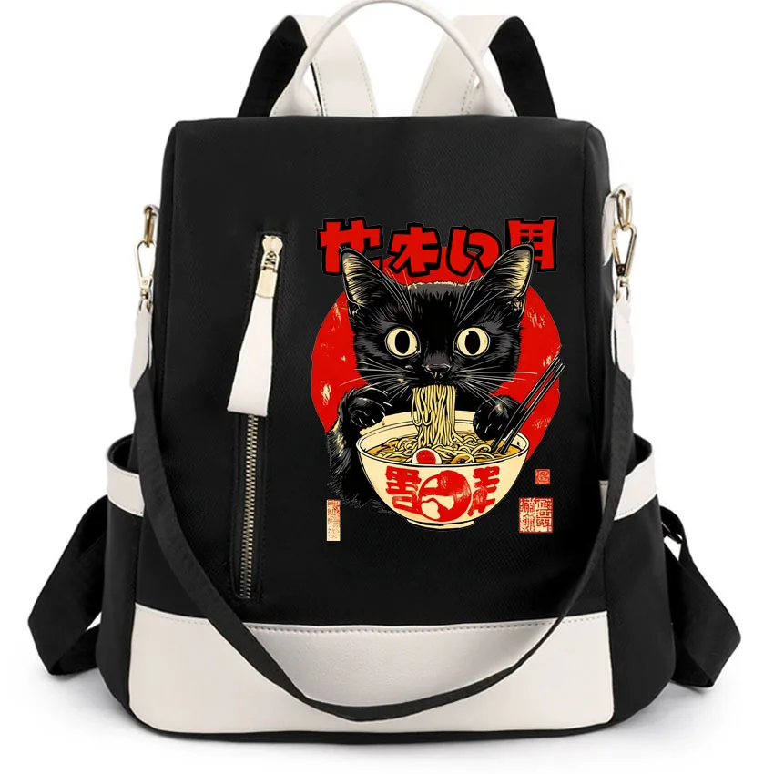 Waterproof Women Backpack Cat Ramen Japanese Funny Graphic Printing Anti-theft School Bag Female Travel Shoulder Handbag
Waterproof Women Backpack Cat Ramen Japanese Funny Graphic Printing Anti-theft School Bag Female Travel Shoulder Handbag