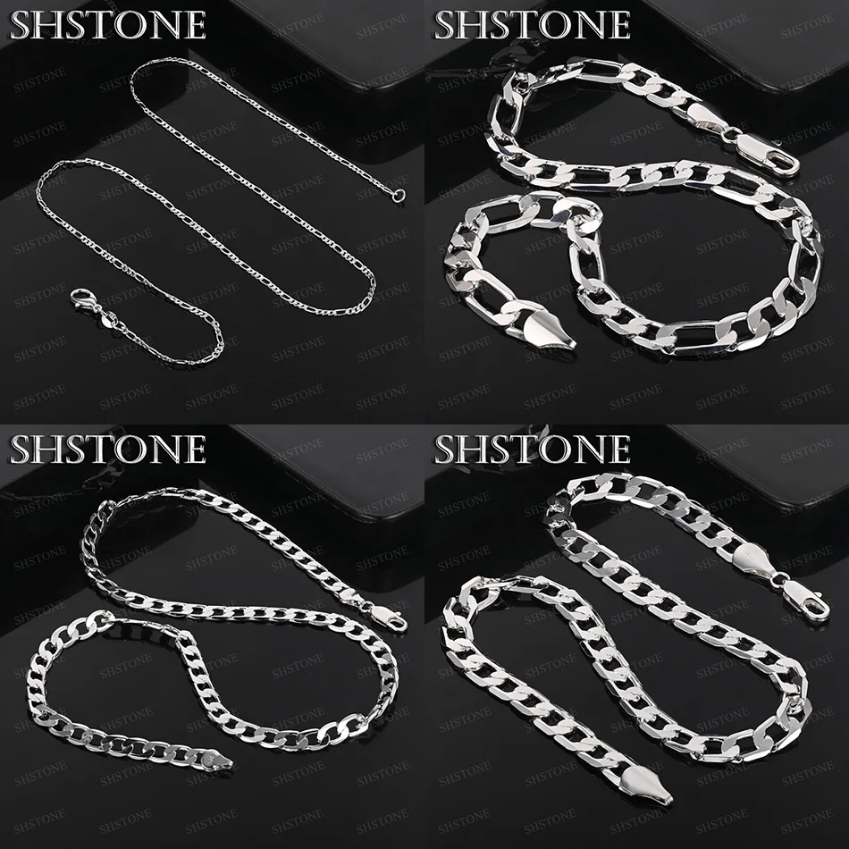 40-75cm 925 Sterling Silver Cuban Chain Geometric Necklace Men And Women Fashion Party Christmas Simple Jewelry Accessories
40-75cm 925 Sterling Silver Cuban Chain Geometric Necklace Men And Women Fashion Party Christmas Simple Jewelry Accessories