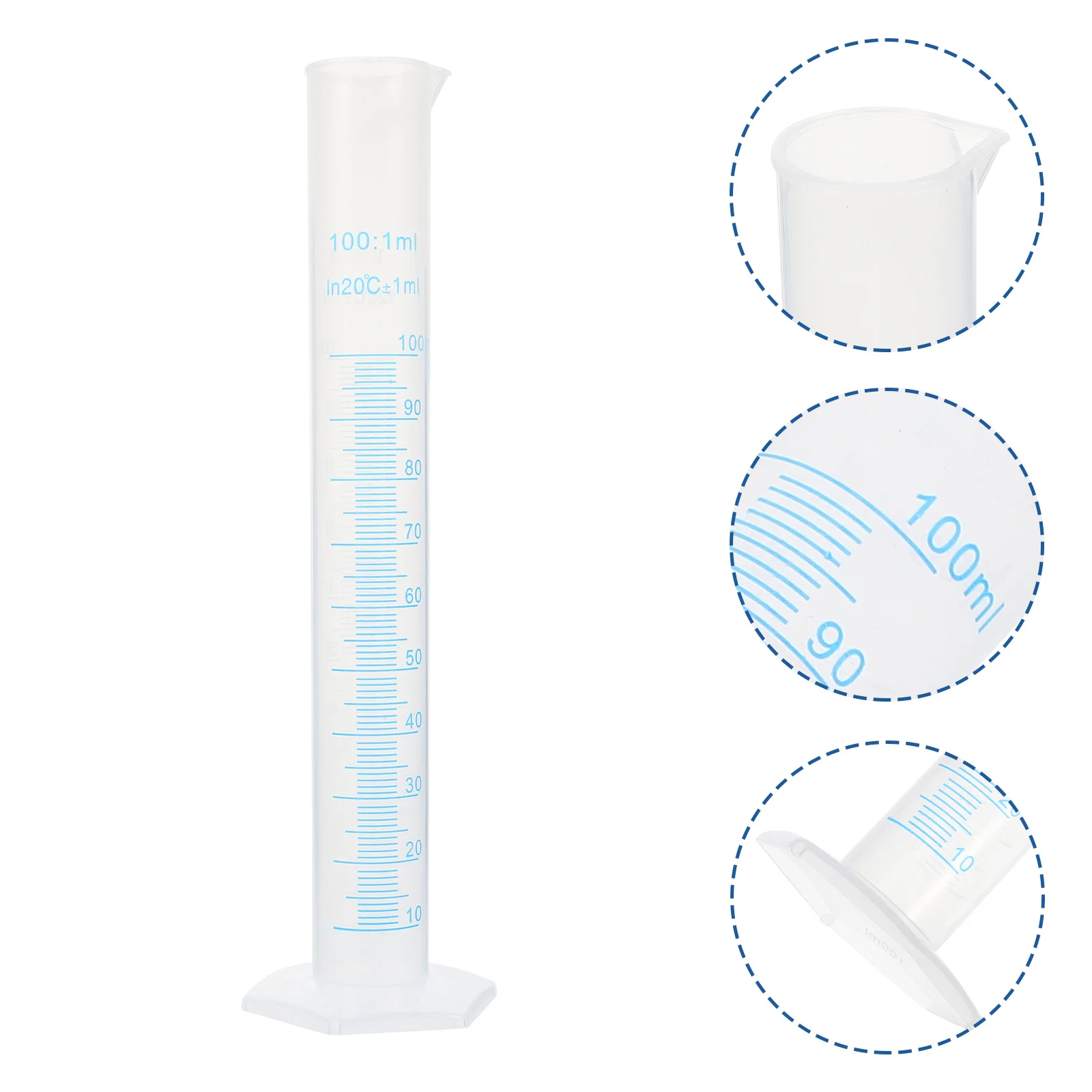 Graduated Measuring Cylinder 100ml Plastic Science Lab Beaker for School Experiment Education Transparent Tube Flask
Graduated Measuring Cylinder 100ml Plastic Science Lab Beaker for School Experiment Education Transparent Tube Flask