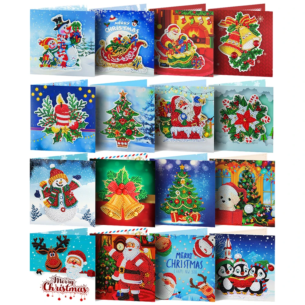 16/20PCS Christmas Diamond Holiday Card DIY Diamond Card Shaped Drill Handmade Card Embroidery Kits for Family Friends and Lover
16/20PCS Christmas Diamond Holiday Card DIY Diamond Card Shaped Drill Handmade Card Embroidery Kits for Family Friends and Lover