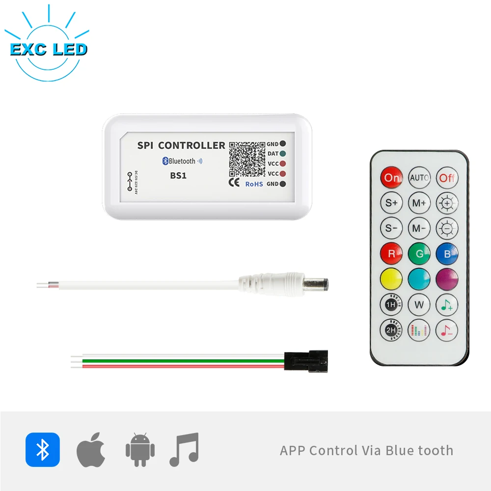 BS1 WS2812B SPI Bluetooth светодиодный музыкальный пульт дистанционного управления для адресации WS2811 WS2815 RGBIC светодиодная лента контроллер Smart APP DC5-24V
BS1 WS2812B SPI Bluetooth светодиодный музыкальный пульт дистанционного управления для адресации WS2811 WS2815 RGBIC светодиодная лента контроллер Smart APP DC5-24V