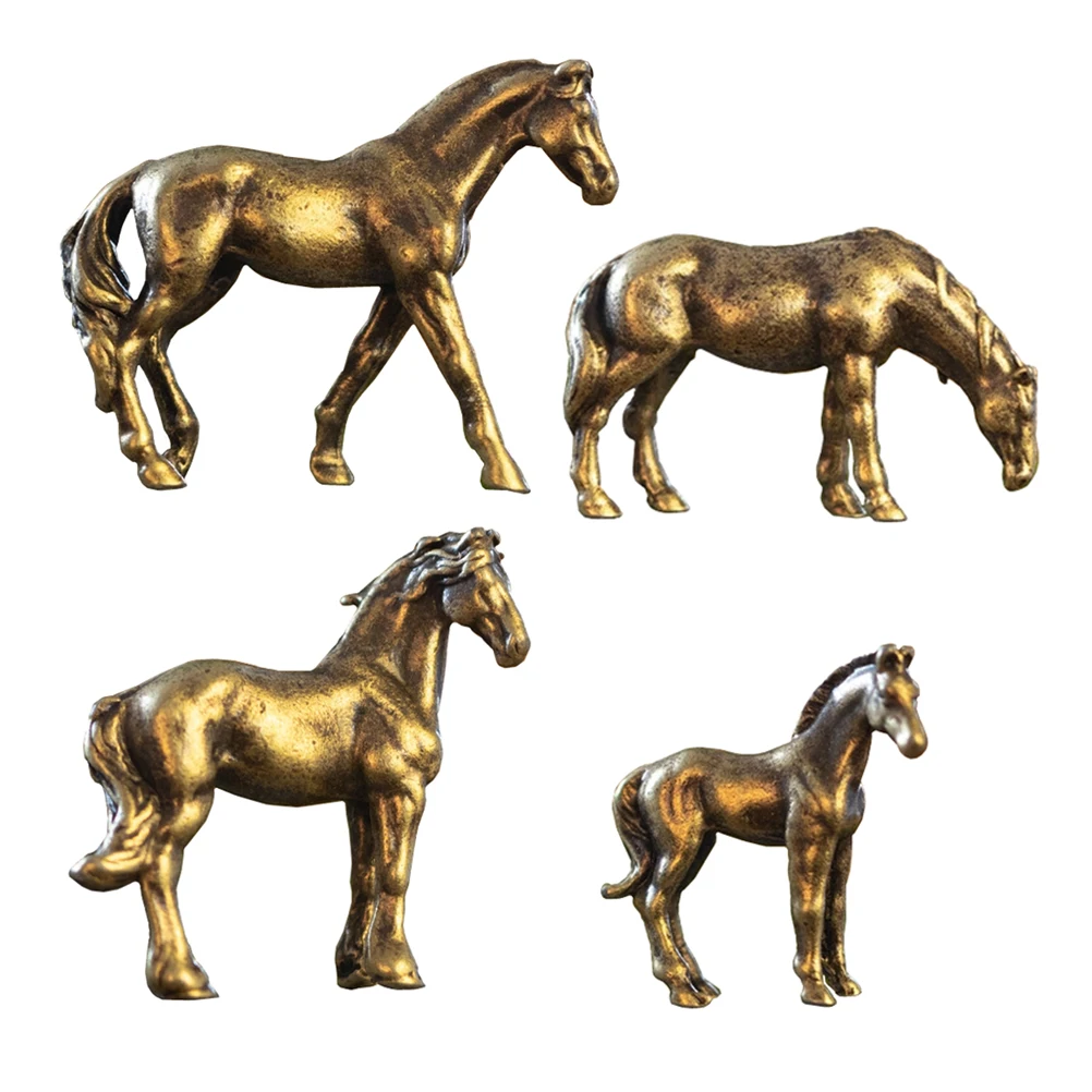 4pcs Miniature Brass Horse Figurines Set Sturdy Copper Alloy Metal Animal Sculpture For Desktop Home Office Decor Chinese Zodiac
4pcs Miniature Brass Horse Figurines Set Sturdy Copper Alloy Metal Animal Sculpture For Desktop Home Office Decor Chinese Zodiac