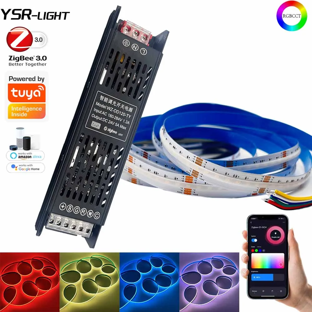 5M 10M Led Strip Kit Tuya Zigbee Led Driver DC24V 120W RGBCCT Dimmer Transformer 2in1 Support Voice/APP Control for Alexa Google
5M 10M Led Strip Kit Tuya Zigbee Led Driver DC24V 120W RGBCCT Dimmer Transformer 2in1 Support Voice/APP Control for Alexa Google