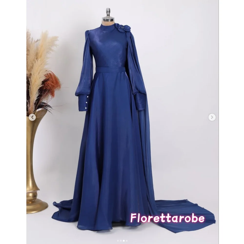 Elegant Evening Dresses for Muslim High Neck Long Sleeve Party Gown with Pleat Button Wedding Guest Prom Dress Customized
Elegant Evening Dresses for Muslim High Neck Long Sleeve Party Gown with Pleat Button Wedding Guest Prom Dress Customized