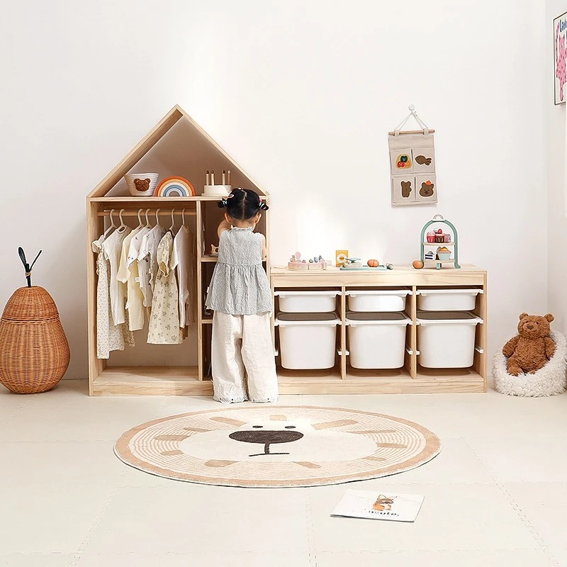 Children's Solid Wood Wardrobe Children's Room Toy Cabinet Clothes Doll Locker 2-in-1 Bedroom Household
Children's Solid Wood Wardrobe Children's Room Toy Cabinet Clothes Doll Locker 2-in-1 Bedroom Household