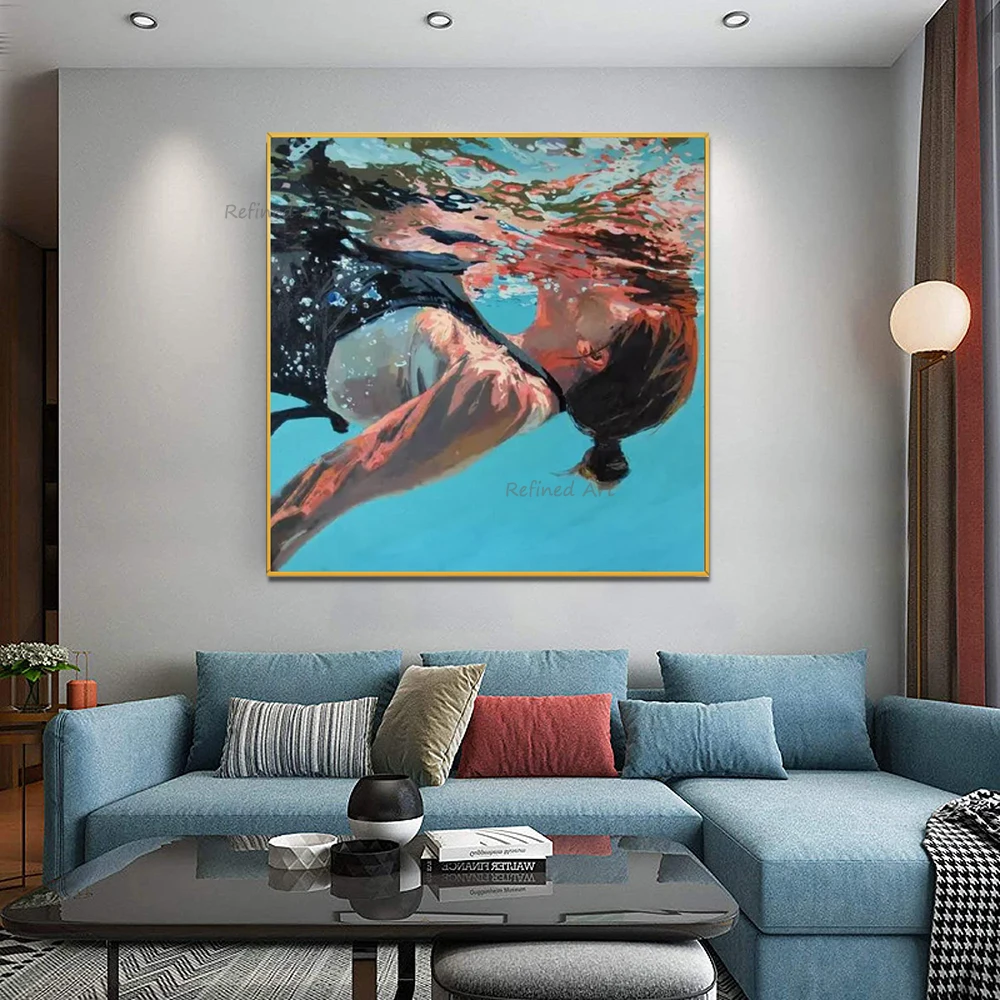 Handmade Oil Painting Canvas Wall Art - Swimmer Figure Interior Decor for Living Room Hotel Office Home Decorations Square Mural
Handmade Oil Painting Canvas Wall Art - Swimmer Figure Interior Decor for Living Room Hotel Office Home Decorations Square Mural