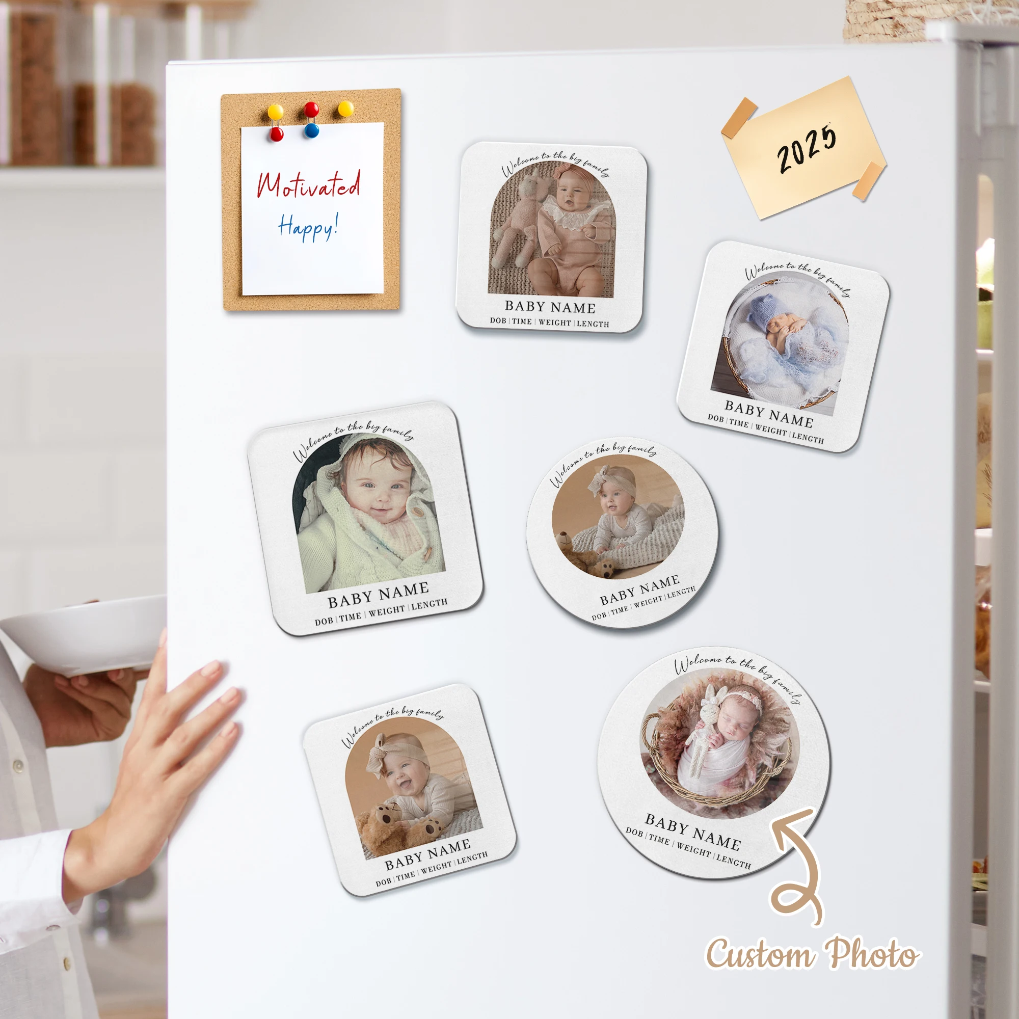 Personalized Record Baby Birth Photo Refrigerator Magnet Custom Gift Family Kitchen Restaurant Whiteboard Home Decoration
Personalized Record Baby Birth Photo Refrigerator Magnet Custom Gift Family Kitchen Restaurant Whiteboard Home Decoration