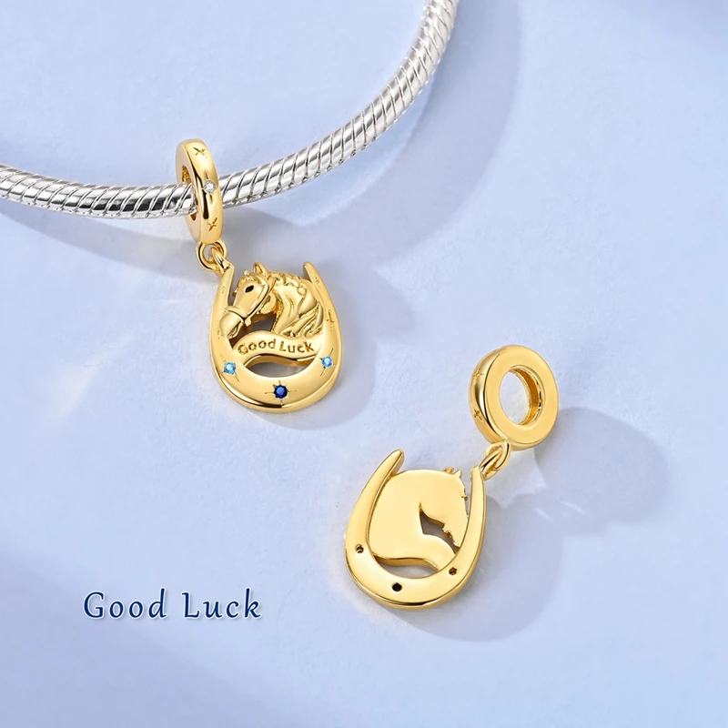 925 Sterling Silver Charms Bead CZ Zircon Golden Lucky Horseshoe Dangle Fit Original Bracelet DIY Women Jewelry Gift
925 Sterling Silver Charms Bead CZ Zircon Golden Lucky Horseshoe Dangle Fit Original Bracelet DIY Women Jewelry Gift