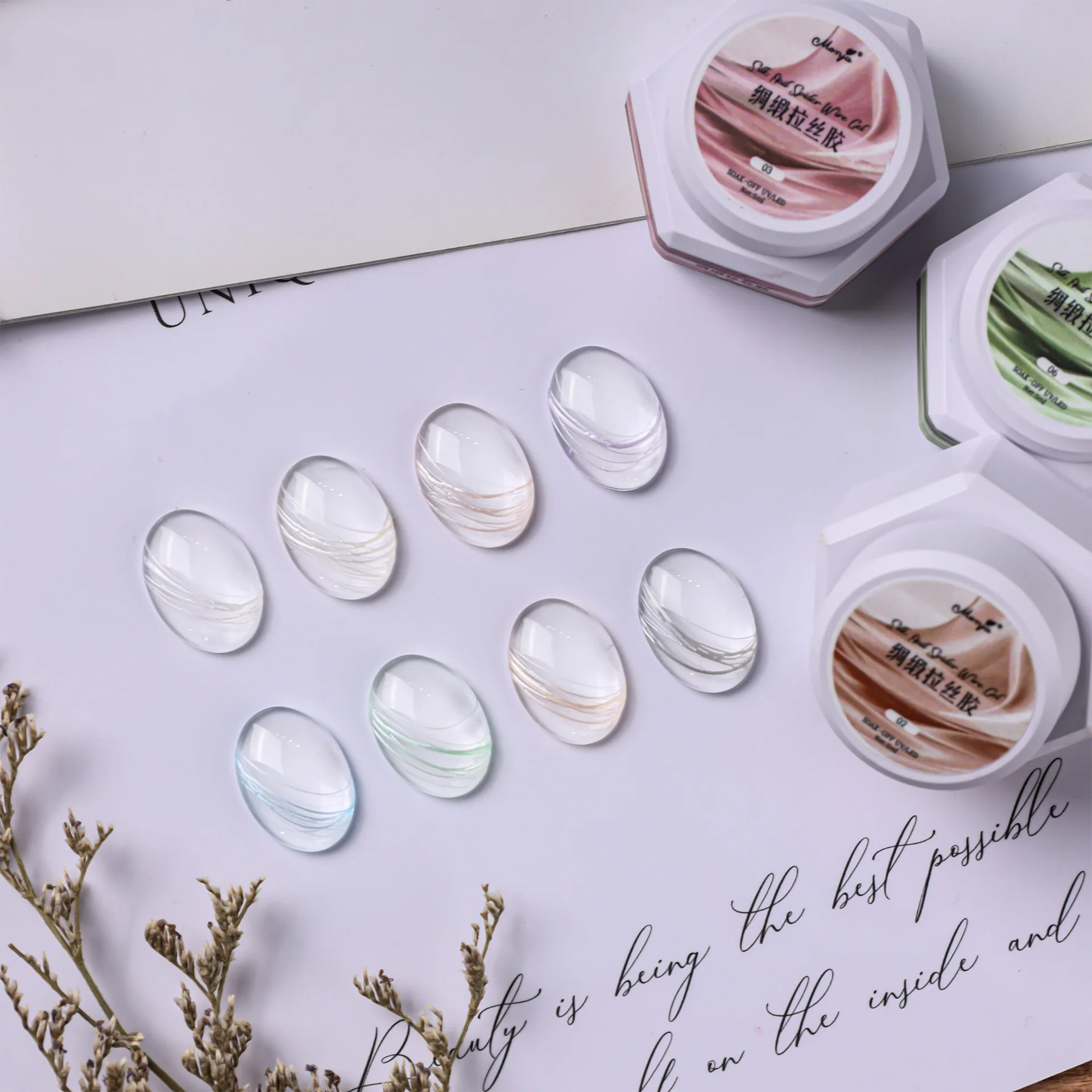 8 Colors Satin Drawing Gel No Wipe Pearl High Density Nail Art Liner Soak Off UV&LED Carving Acrylic Patterns Gel for Manicure
8 Colors Satin Drawing Gel No Wipe Pearl High Density Nail Art Liner Soak Off UV&LED Carving Acrylic Patterns Gel for Manicure