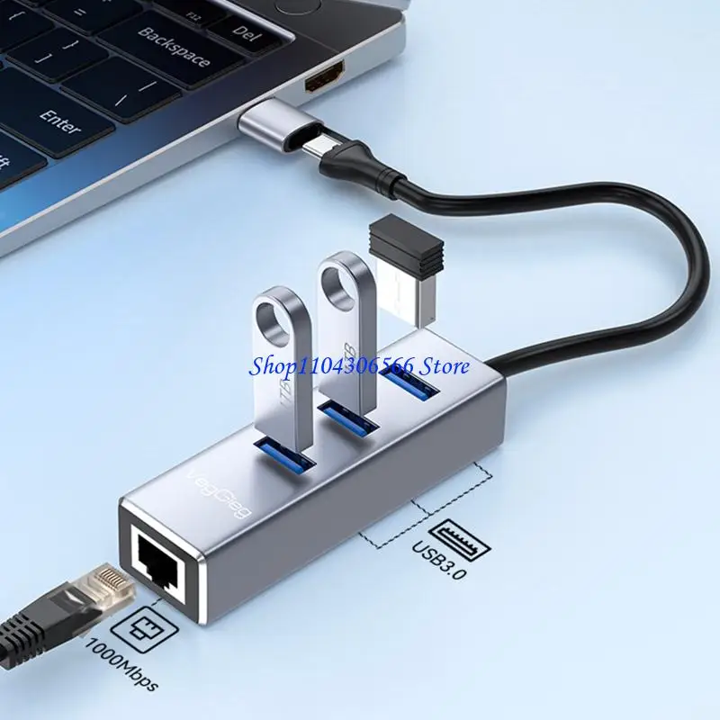 02DD Double Interfaces USB C And USB A RJ45 Ethernet Adapter Hub For Laptop Smartphone
02DD Double Interfaces USB C And USB A RJ45 Ethernet Adapter Hub For Laptop Smartphone