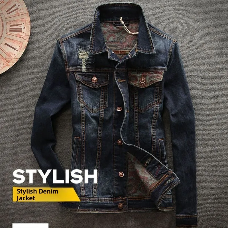 Sli Slim Fit Men's Denim Jaet Autumn New Faion Retro Sle Youthful Long Sve Outerwear for Casual Wear
Sli Slim Fit Men's Denim Jaet Autumn New Faion Retro Sle Youthful Long Sve Outerwear for Casual Wear
