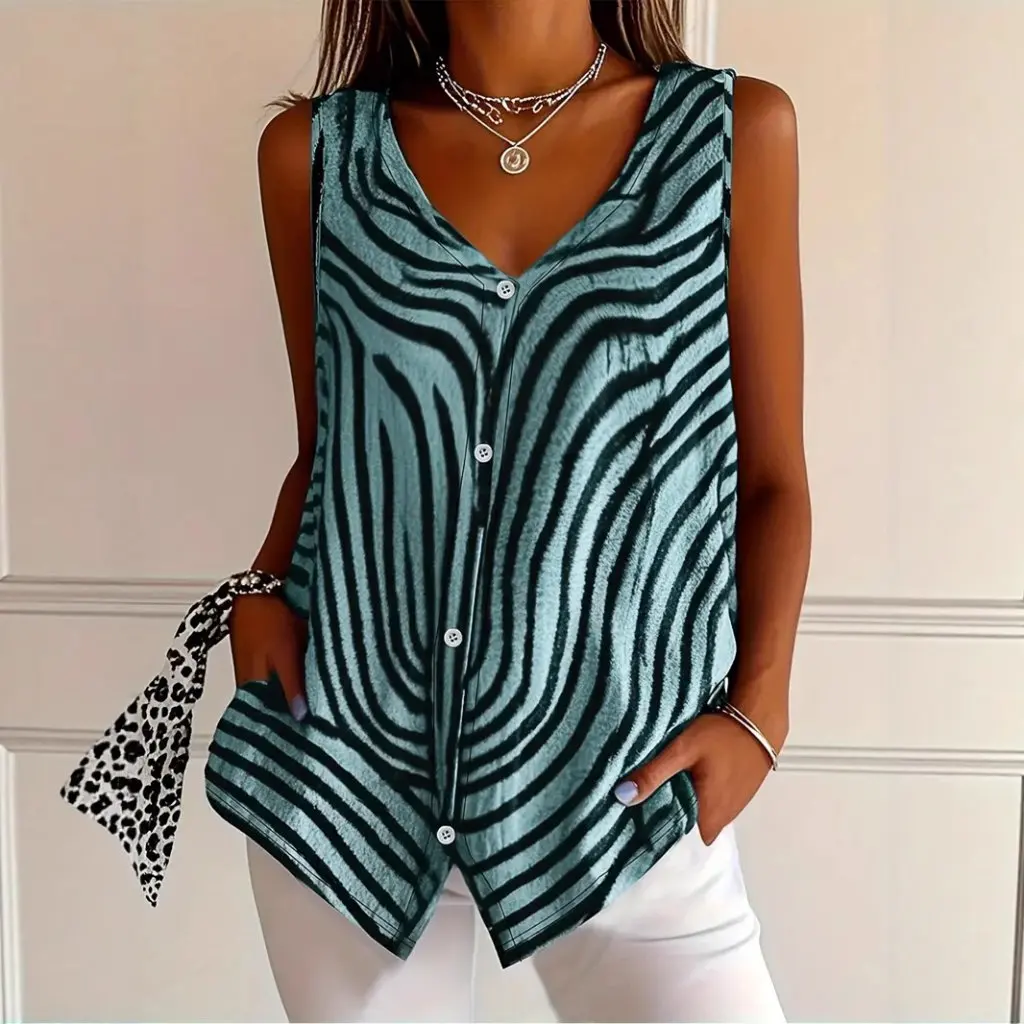 Women's Printed Button Cardigan Vest Spring/Summer Independent Station Fashion European Style Top for Women 
Women's Printed Button Cardigan Vest Spring/Summer Independent Station Fashion European Style Top for Women
