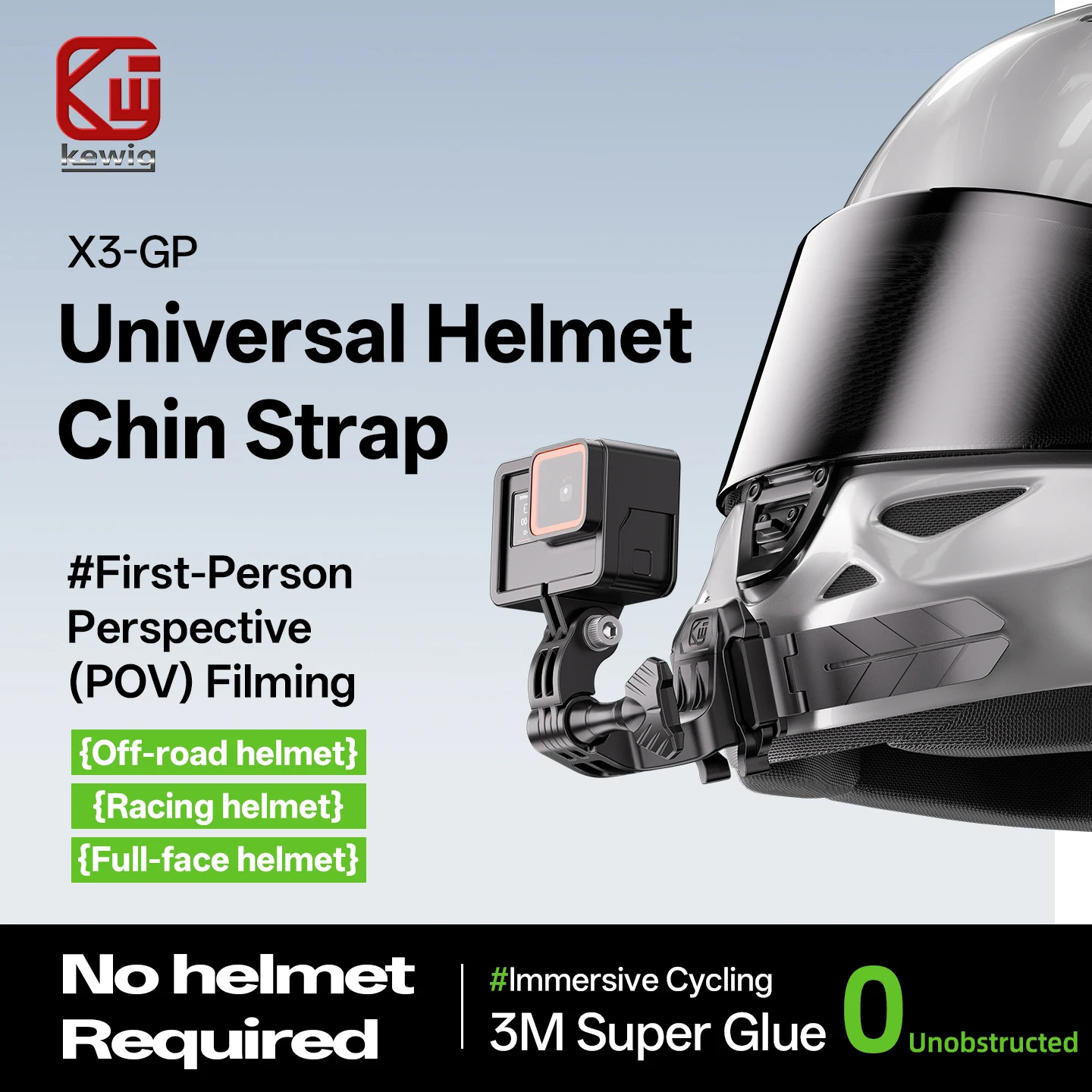 Kewig Motorcycle Helmet Chin Mount Curved Adaptive Holder Cam Lock 3M High-Tack Adhesive for GoPro DJI Insta360 Action Camera
Kewig Motorcycle Helmet Chin Mount Curved Adaptive Holder Cam Lock 3M High-Tack Adhesive for GoPro DJI Insta360 Action Camera